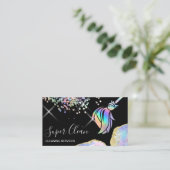 Maid Cleaning House Sparging Holografen Opal Busin Visitekaartje (Staand voorkant)