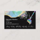 Maid Cleaning House Sparging Holografen Opal Busin Visitekaartje (Achterkant)