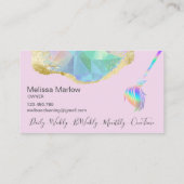 Maid Cleaning House Sparging Holografen Opal Busin Visitekaartje (Achterkant)