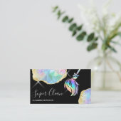 Maid Cleaning House Sparging Holografen Opal Visitekaartje (Staand voorkant)