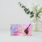 Maid Cleaning House Sparging Holografen Opal Visitekaartje (Staand voorkant)