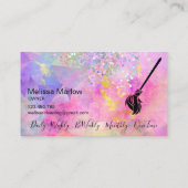 Maid Cleaning House Sparging Holografen Opal Visitekaartje (Achterkant)
