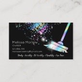 Maid Cleaning House Sparging Holografen Visitekaartje (Achterkant)