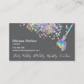 Maid Cleaning House Sparging Holografen Visitekaartje (Achterkant)