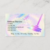 Maid Cleaning House Sparging Holografen Visitekaartje (Achterkant)