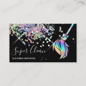 Maid Cleaning House Sparging Holografen Visitekaartje (Voorkant)