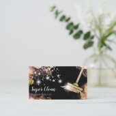 Maid Cleaning House Sparking Dripping Gold Busine Visitekaartje (Staand voorkant)