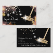 Maid Cleaning House Sparking Dripping Gold Busine Visitekaartje (Voorkant / Achterkant)