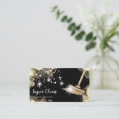 Maid Cleaning House Sparking Dripping Gold Busine Visitekaartje (Staand voorkant)