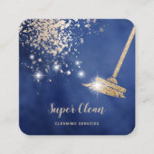 Maid Cleaning House Sparking Dripping Gold Square Vierkante Visitekaartje (Voorkant)