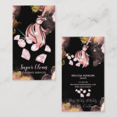 Maid Cleaning House Sparking Gold Diamonds Busine Visitekaartje (Voorkant / Achterkant)