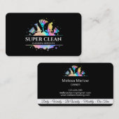 Maid Cleaning House Sparking Holographic Business Visitekaartje (Voorkant / Achterkant)