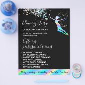 Maid Cleaning House Sparking Holographic Flyer (Enkel)