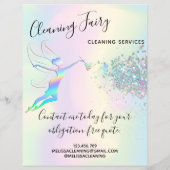 Maid Cleaning House Sparking Holographic Flyer (Achterkant)