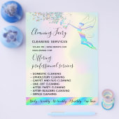 Maid Cleaning House Sparking Holographic Flyer (Enkel)