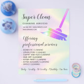 Maid Cleaning House Sparking Holographic Flyer (Enkel)
