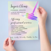 Maid Cleaning House Sparking Holographic Flyer (Hand)