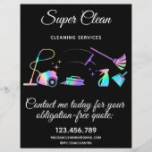 Maid Cleaning House Sparking Holographic Flyer (Achterkant)