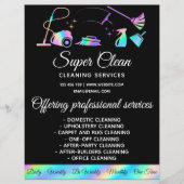Maid Cleaning House Sparking Holographic Flyer (Voorkant)