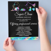 Maid Cleaning House Sparking Holographic Flyer (Hand)