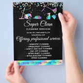 Maid Cleaning House Sparking Holographic Flyer (Hand)