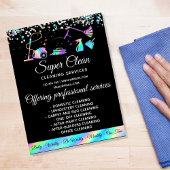 Maid Cleaning House Sparking Holographic Flyer
