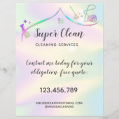 Maid Cleaning House Sparking Holographic Flyer (Achterkant)