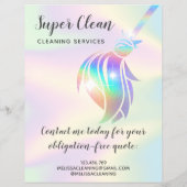 Maid Cleaning House Sparking Holographic Flyer (Achterkant)
