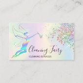 Maid Cleaning House Sparking Hologray Fairy Visitekaartje (Voorkant)