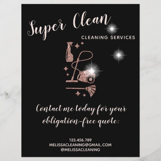 Maid Cleaning House Sparking Roos Gold Flyer (Achterkant)