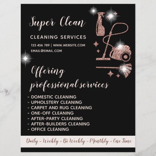 Maid Cleaning House Sparking Roos Gold Flyer (Voorkant)