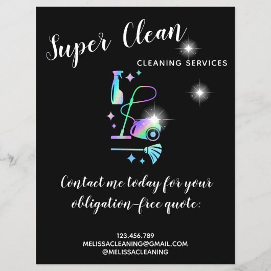 Maid Cleaning House Sparking Roos Gold Flyer (Achterkant)