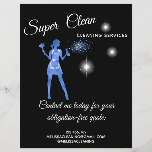 Maid Cleaning House Sparking Roos Gold Flyer (Achterkant)