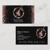 Maid Cleaning House Sparking Roos Gold Glitter Bu Visitekaartje (Voorkant / Achterkant)