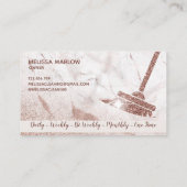 Maid Cleaning House Sparking Roos Gold Marble Visitekaartje (Achterkant)
