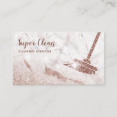 Maid Cleaning House Sparking Roos Gold Marble Visitekaartje (Voorkant)