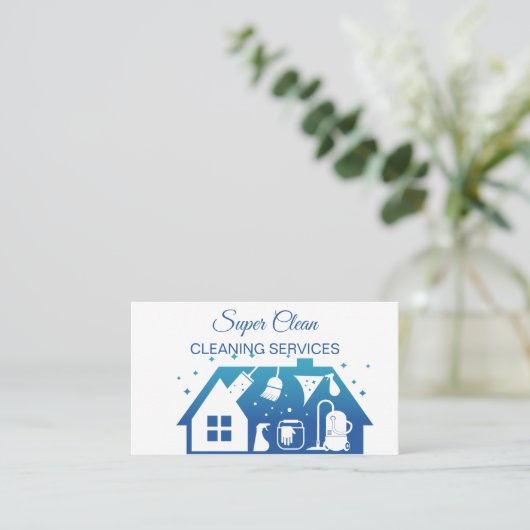 Maid Cleaning House Sparking Visitekaartje (Staand voorkant)