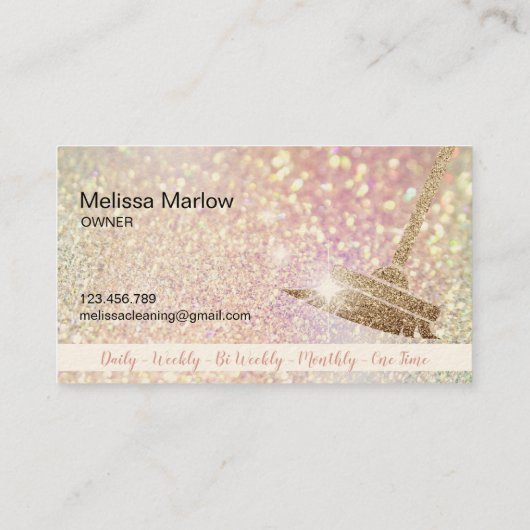 Maid Cleaning House Sparking Visitekaartje (Achterkant)