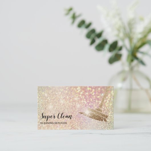 Maid Cleaning House Sparking Visitekaartje (Staand voorkant)