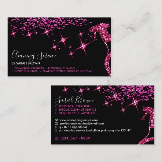 Maid Cleaning House Sparking Visitekaartje (Voorkant / Achterkant)