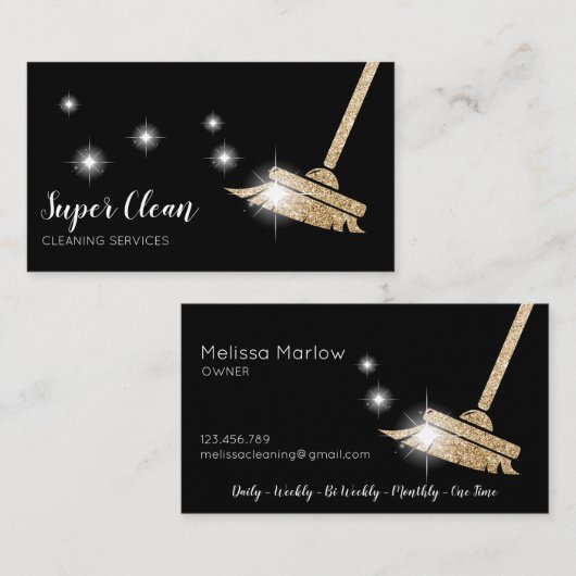 Maid Cleaning House Sparking Visitekaartje (Voorkant / Achterkant)