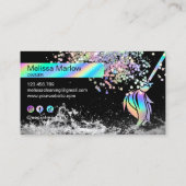 Maid Cleaning House Sparkling Holograph Business C Visitekaartje (Achterkant)