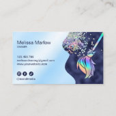 Maid Cleaning House Sparkling Holograph Business C Visitekaartje (Achterkant)