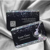 Maid Cleaning House Sparkling Holograph QR-code Visitekaartje