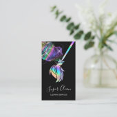 Maid Cleaning House Sparkling Holograph Visitekaartje (Staand voorkant)