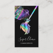 Maid Cleaning House Sparkling Holograph Visitekaartje (Voorkant)