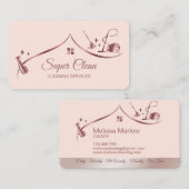 Maid Cleaning House Sparkling roos goud blush roze Visitekaartje (Voorkant / Achterkant)