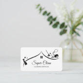 Maid Cleaning House Sparkling Zwart-wit Visitekaartje