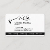 Maid Cleaning House Sparkling Zwart-wit Visitekaartje