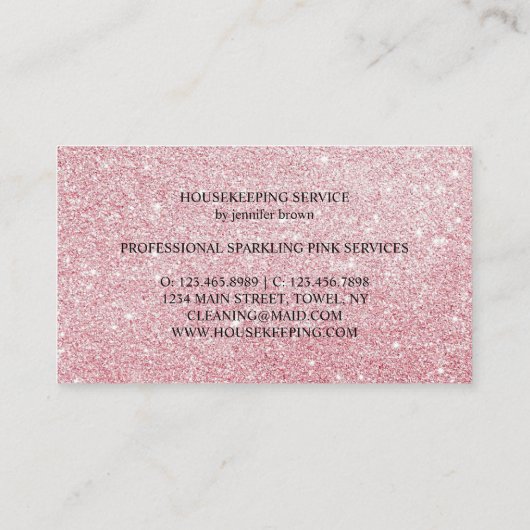 Maid Cleaning Housekeeper Sparking Visitekaartje (Achterkant)